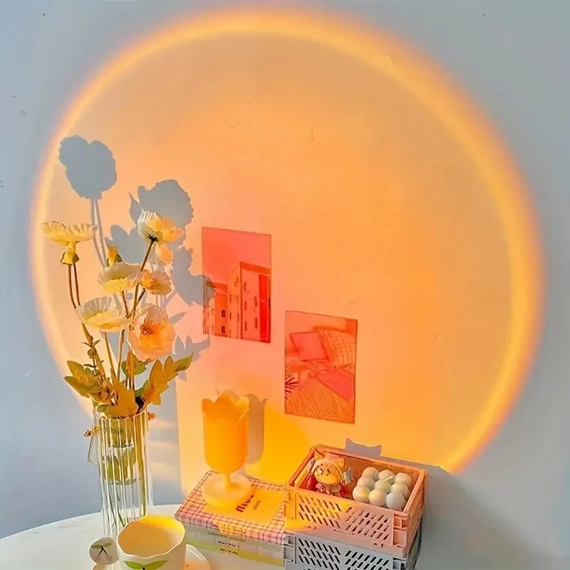 Sunset Projection Lamp — USB Ambient Mood Light with 180° Rotation